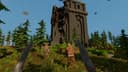 Mortivar warriors near ruined stone tower in forest