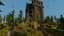Mortivar warriors near ruined stone tower in forest